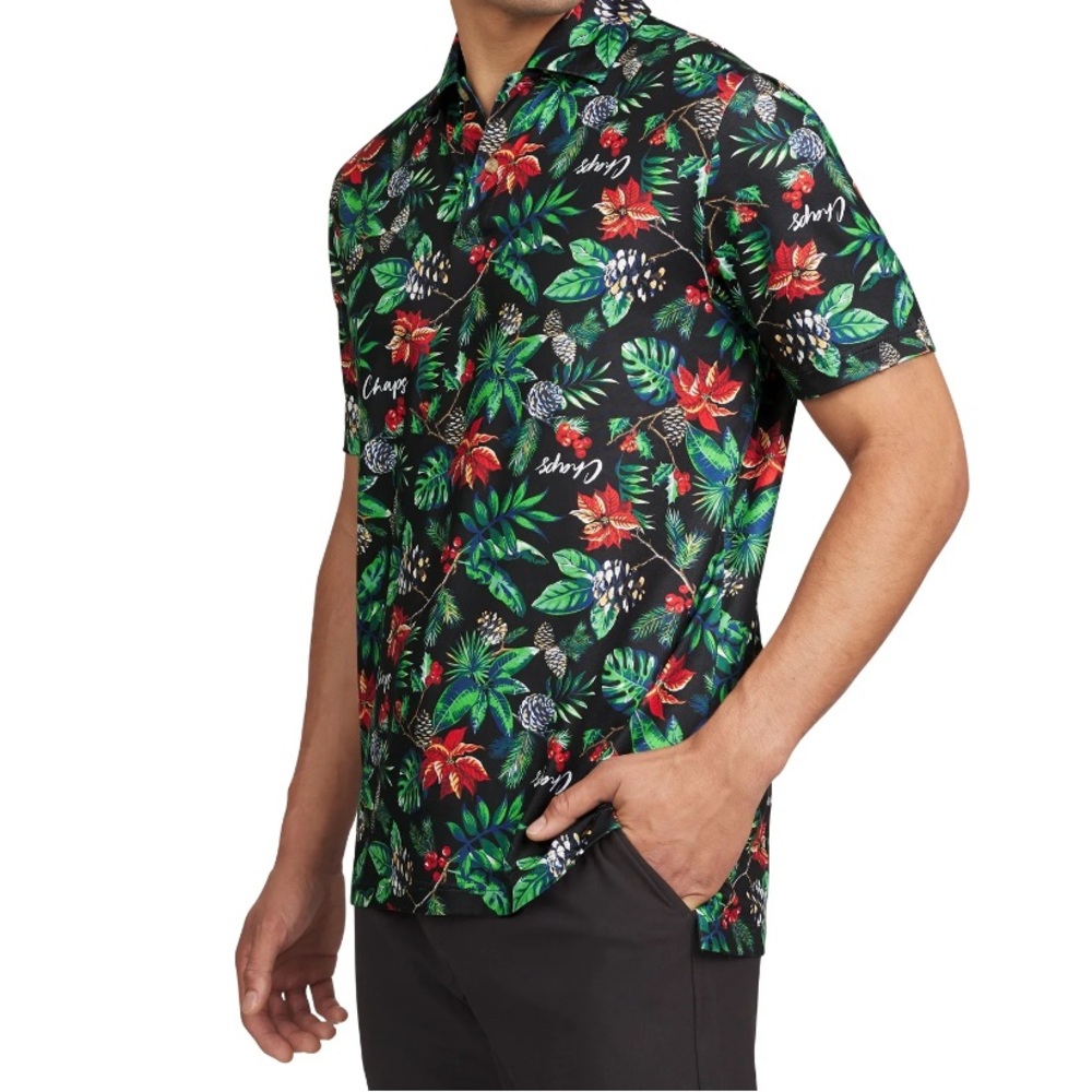 Chaps Men's & Big Men's Holiday and Christmas Printed Performance Polos,